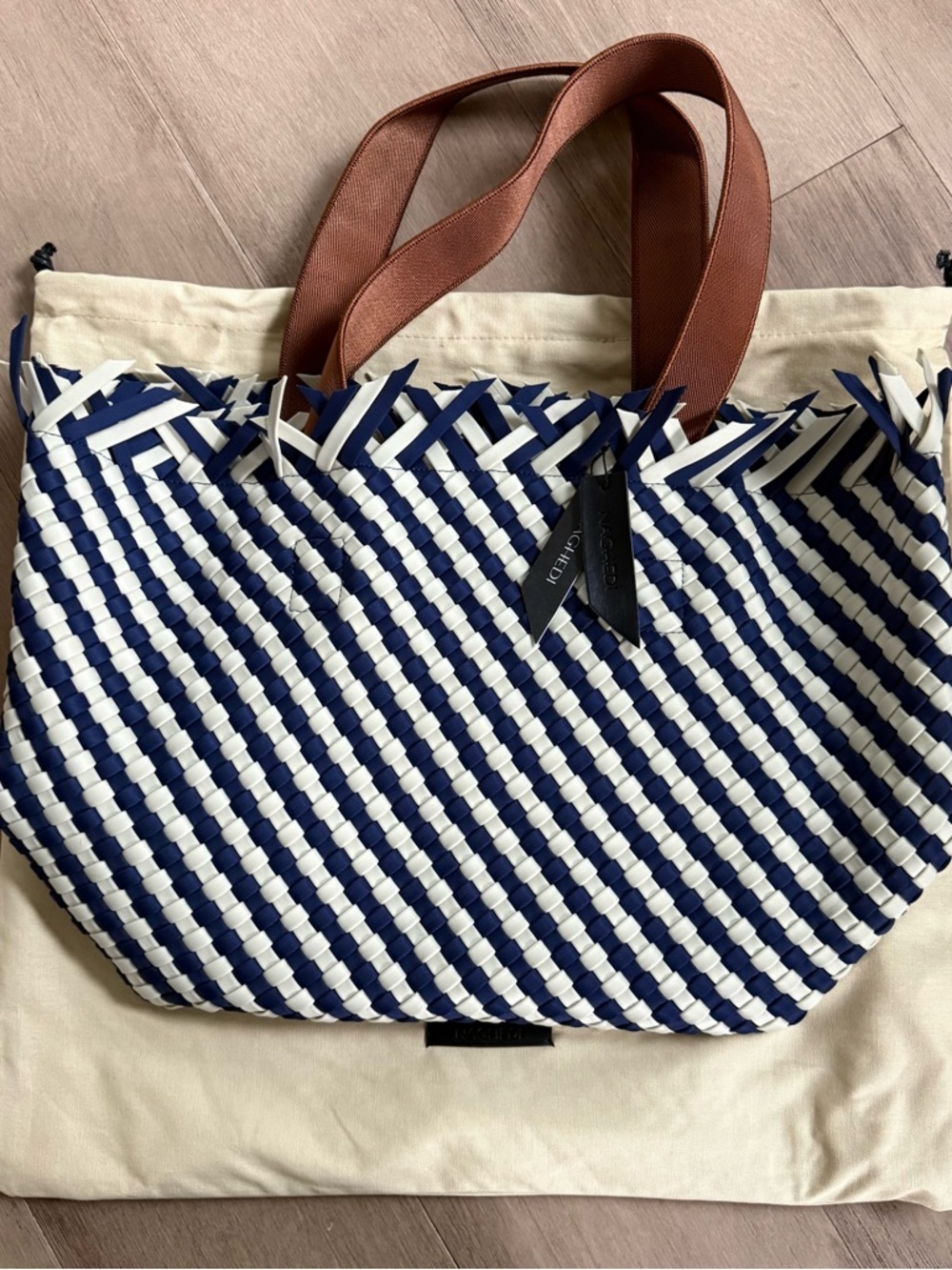 NEW Naghedi Havana Medium Tote in Navy